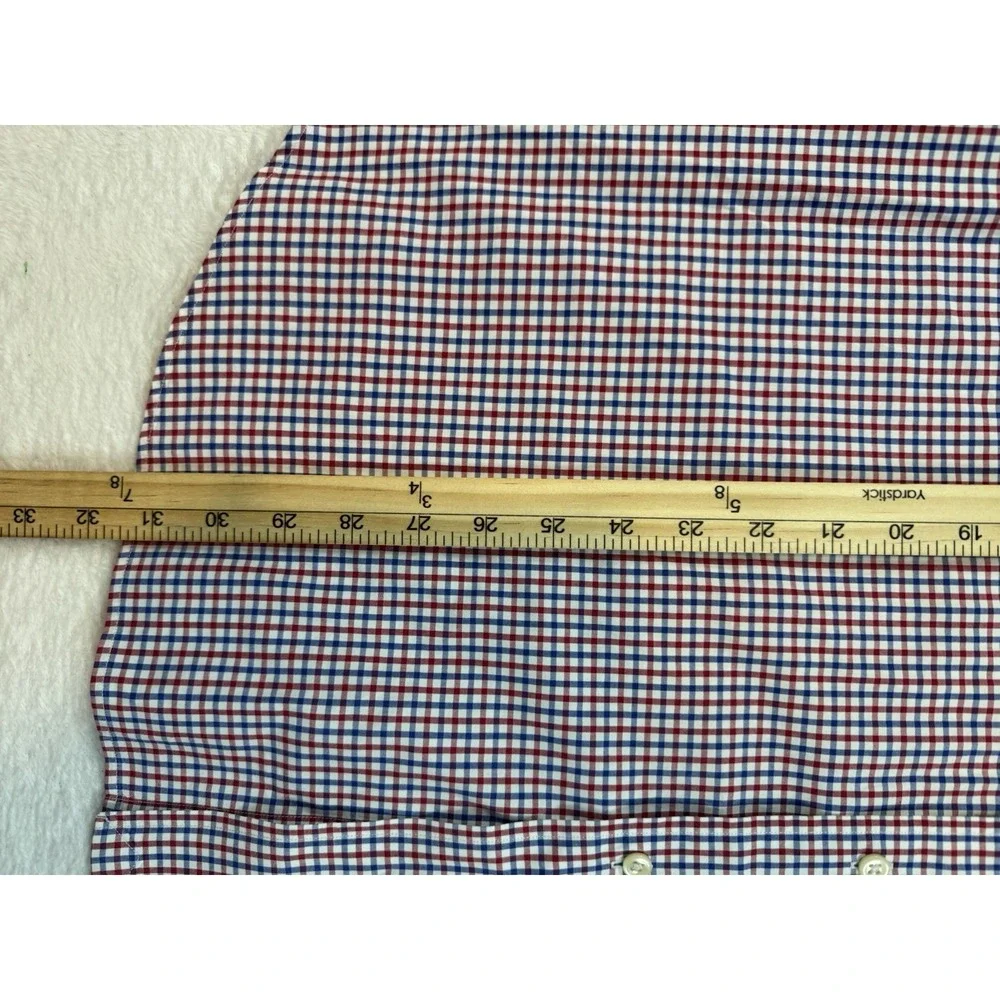 Polo Ralph‎ Lauren Regent Button Down Shirt Mens 18 Custom Fit Red Blue Gingham